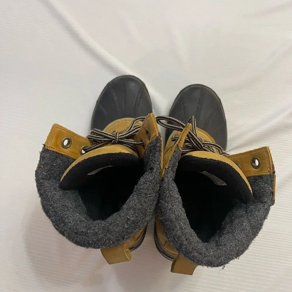 Sorel Slimpack Lace II Duck Boots Womens 9.5 9 1/2 NL2348-286 Elk Black